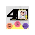 wonderlike İsimli ve Fotoğraflı Bebek Çocuk Doğum Günü Magneti 20 Adet - 4 ve 5 Yaş Doğum Günü Hediyeliği - Resimli Buzdolabı Magnet Seti