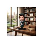 wonderlike Kişiye Özel Bay Mezuniyet Karikatürlü Ahşap Biblo