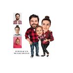 wonderlike Kişiye Özel Karikatürlü Çift Ahşap Araba Dikiz Ayna Süsü