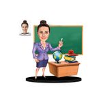 wonderlike Kişiye Özel Öğretmen Karikatürlü 3d Ahşap Biblo,sevgiliye Hediye,doğum Günü Hediyesi,