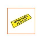 wonderlike Miras Yazılı Dekoratif Plaka - Sarı Renk Araç İçi Cam Süsü ve Ofis Aksesuarı Hediyelik