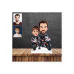 wonderlike Motorcu Baba ve Oğlu Karikatür Figürü,Sevgiliye Hediye,Doğum Günü Hediyesi