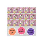 wonderlike Prenses Tasarımlı Fotoğraflı İsimli Ahşap Magnet 15 Adet - Kız Bebek 1 Yaş Doğum Günü ve Mevlüt Hediyelikleri - 10x10 cm Taç Konseptli Resimli Dağıtmalık Set - Baby Shower Serisi