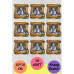 wonderlike safari Figür Fotoğraflı İsim Yazılı Ahşap Magnet Bebek ve Çocuk Doğum Günü Hediye 10 Adet Dağıtmalık