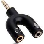 Wonderlust Stereo 3.5mm Aux Cep Telefonu Kulaklık ve Mikrofon Ayırıcı - Siyah