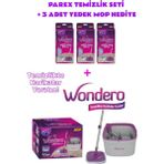 Wondero Otomatik Temizlik Seti - 3 Adet Yedek Mop - Mor