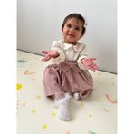 Wondress Bebek/çocuk Fiyonklu Keten Elbise - Pudr - 24 Ay - Pudra