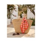 woness studio Pembe Turuncu Dama Desen Fular Bandana Şal scarf I 48x48 cm
