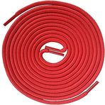Wonkey Yuvarlak Bot, İş Ayakkabısı ve Spor Ayakkabı Bağcığı, Dayanıklı Polyester Bağcık, Tek ve Çift Renkli Ayakkabı Aksesuarı [1 ÇİFT] (Kırmızı, 150 cm)