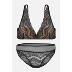 wonna lingerie güngören2277 Dantelli İç Çamaşır Takım - Dolgusuz - 2277 - Siyah Kap Rengi Taş