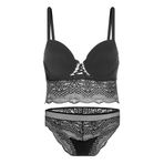 wonna lingerie güngören2326 Dantelli Iç Çamaşır Takım - Dolgulu - 2326 - Siyah