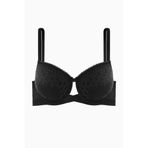 wonna lingerie güngören2510- Çapraz Lastik Detaylı Dantelli Dekolte Sütyen - 2510 - Siyah