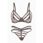 wonna lingerie güngören2566 Saten Biyeli Tül Sütyen Tanga Takım - Kapsız - Fashion - 2566 - Lepoar