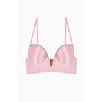 wonna lingerie güngören2574, Lirio Taş Detaylı Dekolte Büstiyer Sütyen - Dolgulu - 2574 - Pembe