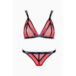 wonna lingerie güngörn5002/ Tül Detaylı Deri İç Çamaşır Takım - 5002 - Kırmızı
