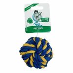 Wonpet İpli Oyuncak Top Mavi Sari 7,5Cm