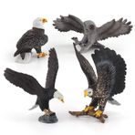 WONWONTOYS Orman Yaban Hayatı Kuş Oyuncak Seti Kartal Baykuş Kel Kartal Masa Süslemeleri Noel Sahnesi Dekorasyon Kek Dekorasyon Çocuklar için Bilişsel Oyuncaklar Erkek Kız Çocuklar için