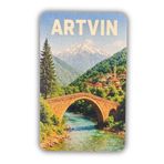 Woobizo Artvin ahşap tasarım buzdolabı magneti - Hediyelik Magnet