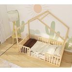 Wood and Montessori Lisburn Montessori Çatılı Ahşap Yatak 48 Cm