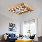Wood Design World 60x60 Cm Ahşap Çerçeve Avize Led Aydınlatma - Beyaz - ışık rengi