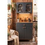 Wood House Panna Kahve Köşesi Çok Amaçlı Dolap - Antrasit