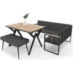 Wood House Polen Mutfak Köşe Takımı Minderli Modern Tasarım 110x70 cm Siyah Renkli Dayanıklı Malzeme