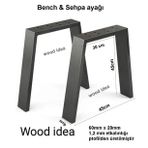 wood idea 45 cm Metal Bench-Bank-sehpa-orta Sehpa Ayağı 2 Adet Ayak 42 Cm Mobilya Ayağı