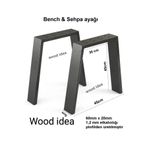 wood idea 45 Cm Metal Bench-bank-sehpa-orta Sehpa Ayağı 2 Adet Metal Mobilya Ayağı