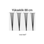 wood idea 88cm 4 Adet.vidalı Yükseklik Ayarlı,firkete Masa Ayağı.demir Boru Kütük,sehpa Ayağı