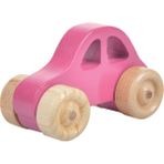 Wood & Joy Doğal Ahşap Araba Hareketli Eğitici Oyuncak Mini Araba Pembe - Açık Pembe