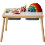 Wood & Joy Doğal Ahşap Duyusal Çocuk Aktivite Masası Oyun Masası ve Çocuk Çalışma Masası - Gri