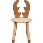 Wood & Joy Doğal Ahşap Renkli Çocuk Sandalye Geyik - Bej