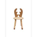 Wood & Joy Doğal Ahşap Renkli Çocuk Sandalye Geyik