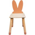 Wood & Joy Doğal Ahşap Renkli Çocuk Sandalye Tavşan - Bej