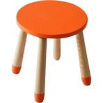 Wood & Joy Doğal Ahşap Renkli Çocuk Tabure (Turuncu) - Vintage Turuncu