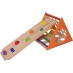 Wood & Joy Doğal Ahşap Üçgen Oyun Parkuru Oyun Alanı 2'li Pikler Set