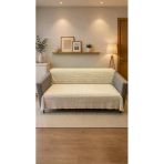 Wood Pelüş Kaymaz Tabanlı Koltuk Örtüsü 170X215 Cm Krem