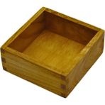 Wood Provence Ahşap Küçük Kare Atıştırmalık Kutusu - Dişbudak ve Kestane Ağacı - 12 cm