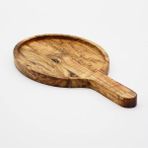 Wood Provence Ahşap Saplı Oval Küçük Sunum Tabağı - Dişbudak Ağacı