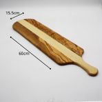 Wood Provence Ahşap Saplı Pide Sunum Tahtası - Dişbudak Ve Zeytin Ağacı – 60 Cm