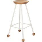 Wood Stone Art Tabure Bar Taburesi Tabure Mutfak Tabure Ahşap Demir Ayaklı Ahşap Topuzlu Modern Rahat Modern Beyaz Wood Stone Art - 75 CM