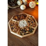 Wood Totally Sekizgen Ahşap Meze/Çerezlik Tabağı - 5 Bölmeli - 1 Adet