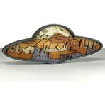 Wood-X Modern Tasarımlı Ahşap Mdf Masa Süsü, Hediyelik Ufo Dekoratif Obje/biblo - Renkli