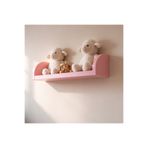 WoodArtDesign 1 adet Pastel Pembe Çocuk Odası Duvar Rafı – Oyuncak ve Kitap Rafı (Montessori Stil) Tek raf