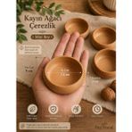 WoodBay 4 ’lü Kayın Ağacı Çerezlik Sosluk 11 cm El Yapımı Ahşap Kase Kuruyemişlik Kahvaltılık Kase - Kahve
