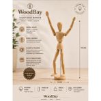 WoodBay Ahşap Eksiz Manken - Çizim Resim Eskiz Stilist Moda Tasarım Figürü Hareketli Ahşap Insan Modeli - 14 cm