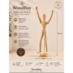 WoodBay Ahşap Eksiz Manken - Çizim Resim Eskiz Stilist Moda Tasarım Figürü Hareketli Ahşap Insan Modeli - 20 cm