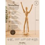 WoodBay Ahşap Eksiz Manken - Çizim Resim Eskiz Stilist Moda Tasarım Figürü Hareketli Ahşap Insan Modeli - 30 cm