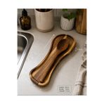WoodBay Akasya Ahşap Kaşık Altlığı 28X10 cm Kirli Kaşık Standı Kaşıklık Mutfak Mutfak Kaşık Tutucu