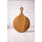 WoodBay Ceviz Ağacı Yuvarlak Saplı Kesme Sunum Tahtası-El Yapımı Tek Parça 25X40 - 0,1 L